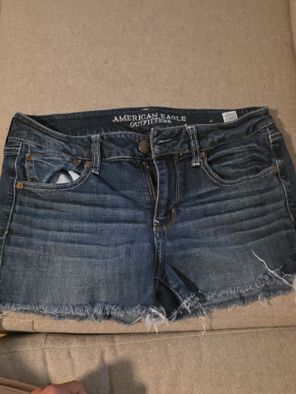 American Eagle Outfitters Distressed Denim Shorts - Indigo Blue
